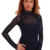 Long-sleeve lace-trimmed cotton bodysuit by Tiara Galiano, easy under an open shirt or worn on its own.