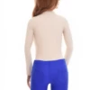Long-sleeve microfiber bodysuit by Tiara Galiano with mock neck and hook-and-eye fastening, smooth base.