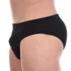 Men's cotton briefs with a flat elasticated waistband and leg openings that sit cleanly.