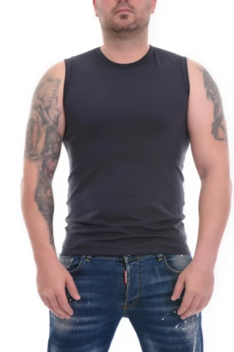 Soft cotton-blend sleeveless top for men with gentle stretch and an easy, comfortable fit.