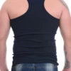 Dark blue cotton-blend men's tank top, a soft sleeveless base layer for everyday comfort.