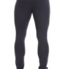 Men's anthracite cotton base-layer leggings, full-length back view in a warm comfortable layering fit