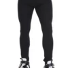 Men's black cotton base-layer leggings, full-length front view in soft breathable layering fabric