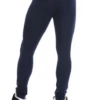 Men's navy blue cotton base-layer leggings, full-length back view in a warm comfortable layering fit