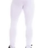 Men's white cotton base-layer leggings, full-length back view with a warm comfortable layering fit