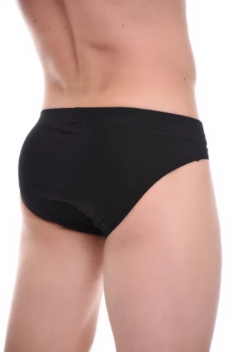 Close-fitting cotton men's underwear giving full support with minimal bulk under clothing.