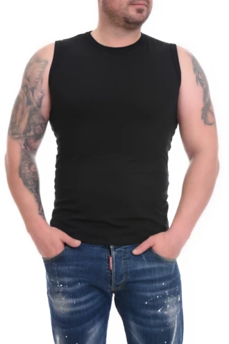 Soft cotton men's vest with a sleeveless shape that leaves the arms free for easy movement.