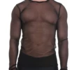 Ventilated mesh men's long-sleeve top with a round neckline and light, breathable structure.