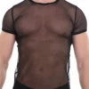 Ventilated mesh men's short-sleeve tee with a round neckline and light, breathable structure.