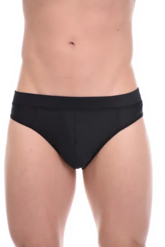 Fine microfiber men's briefs that sit flat and low-bulk beneath pants for everyday wear.