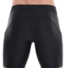 Men's black microfiber base-layer leggings, back view in a warm comfortable thermal layering fabric