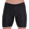 Men's black microfiber base-layer leggings, front view in a smooth thermal stretch fabric