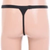 Black microfiber men's thong that lies flat and shows no lines under fitted clothing.