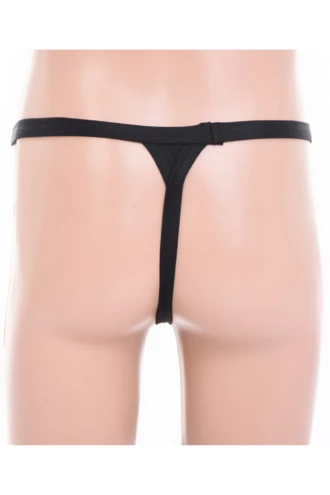 Fine microfiber men's thong with a stretchy pouch, an easy minimal-coverage option under closer cuts.