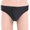Fine microfiber men's thong with minimal coverage that sits smooth and flat under slim cuts.