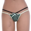 Mesh G-string with a bright contrast edge and small satin bow, a sporty low-rise minimal-coverage pick.