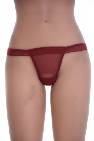 Airy mesh thong with a slim thong back in a clean solid colour, breathable for daily everyday wear.
