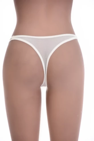 Breathable mesh thong with a smooth clean face and no trim, an easy low-rise everyday pick.