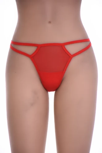 Smooth mesh thong with a light sheer face and no trim, a clean low-rise everyday pick for daily wear.