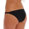 Microfiber bikini briefs by Tiara Galiano with embroidered floral lace front and slim string sides.