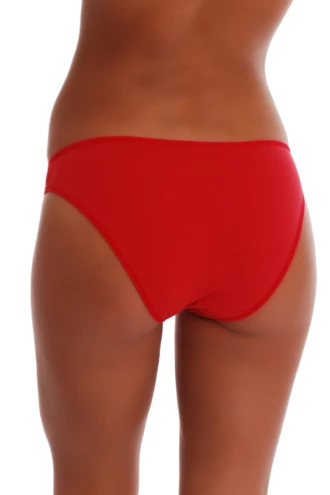 Microfiber bikini briefs with a floral lace inset, a smooth no-show pair with a touch of lace detail.