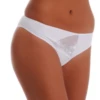 Microfiber bikini briefs that lie flat under fitted clothing with a floral lace inset on one hip.