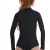 Smooth microfiber bodysuit with brazilian coverage, fine and close for an invisible line under clothing.