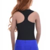 Sleeveless microfiber bodysuit with racerback, lightweight and smooth for everyday layering.