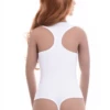 Microfiber bodysuit with scoop neck, wide straps and racerback, a smooth lightweight everyday base.