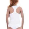 Microfiber bodysuit with scoop neck, wide straps and racerback, a smooth lightweight everyday base.