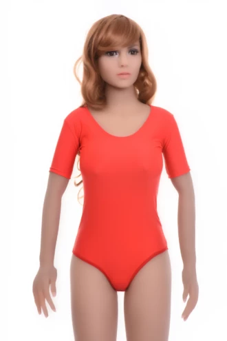 Fine microfiber bodysuit with short sleeves and thong back, smooth and invisible under fitted clothes.