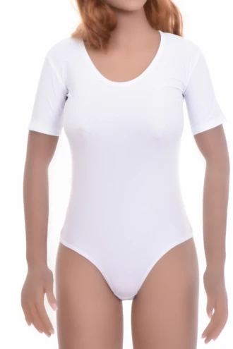 Smooth microfiber bodysuit with thong cut that holds its shape under fitted clothing all day.