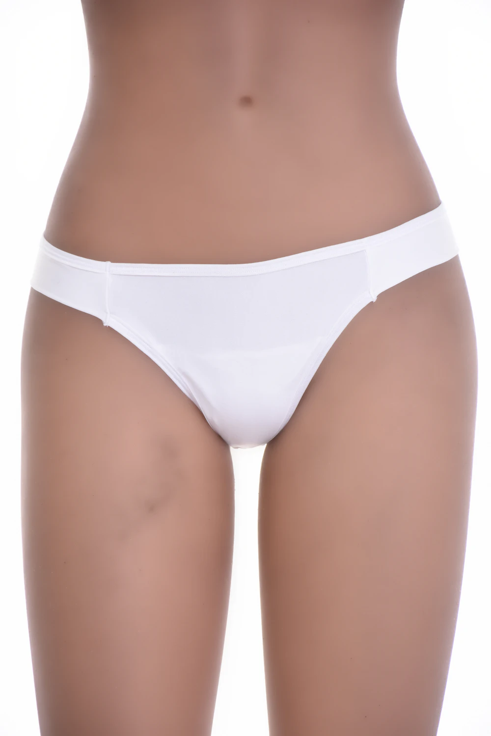 Low-rise microfiber Brazilian briefs with moderate coverage and no trim, a smooth no-show everyday pair.
