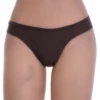 No-show microfiber Brazilian briefs in a smooth solid finish with moderate coverage, low-rise everyday cut.