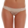 Microfiber Brazilian panties with a floral lace insert and satin bows, moderate coverage and open sides.