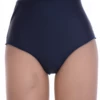 Microfiber Brazilian panties with a high rise, cheeky back and a wide floral lace front panel.