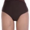 Microfiber Brazilian panties with a high rise, cheeky back and a sheer mesh panel across the front.
