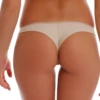 Smooth microfiber Brazilian panties with a Brazilian back and open sides, a no-show low-rise everyday cut.