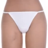 Smooth no-show microfiber G-string with minimal coverage and a slim string back, invisible under fitted clothing.