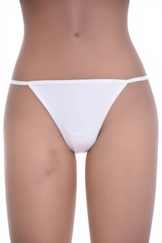 Smooth no-show microfiber G-string with minimal coverage and a slim string back, invisible under fitted clothing.