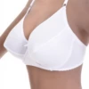 Microfiber soft-cup bra with unpadded cups and a rounded neckline, keeping a clean line under fitted tops.