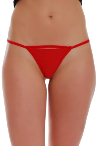 Fitted low-rise microfiber string brief with a fine smooth surface and no trim to show through.