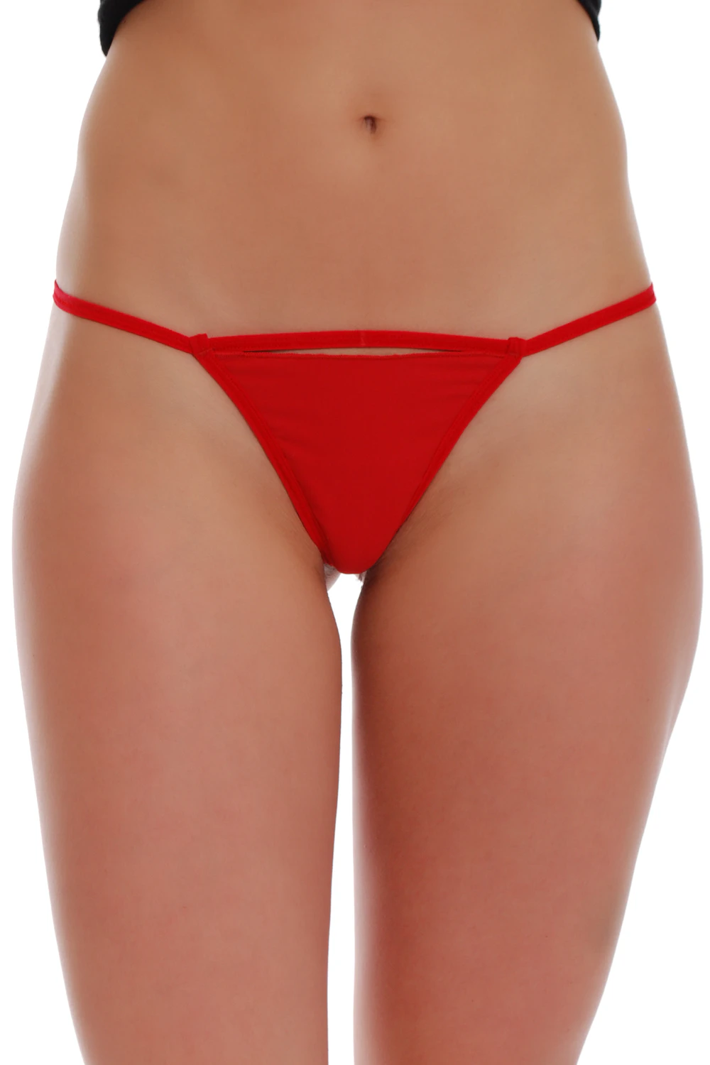 Fitted low-rise microfiber string brief with a fine smooth surface and no trim to show through.