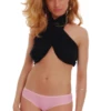 Breathable microfiber thong with a thin thong back, an easy no-show layer under fitted dresses.
