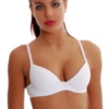 Smooth microfiber bra with molded cups and a hook-and-eye back, a clean everyday T-shirt bra in neutral shades.