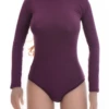 Mock-neck cotton-blend bodysuit with long sleeves and brazilian coverage, a warm everyday layering piece.