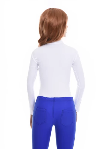 Mock-neck microfiber bodysuit with brazilian cut, an invisible smooth layer that holds its shape all day.