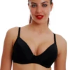 Molded-cup microfiber bra with adjustable straps and a back hook-and-eye closure for a clean everyday fit.