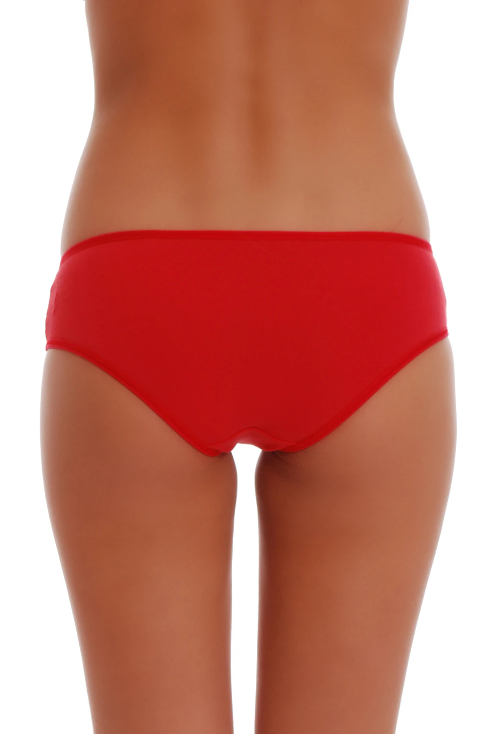 Plain breathable cotton bikini briefs with a slim flat waistband and a comfortable low rise.
