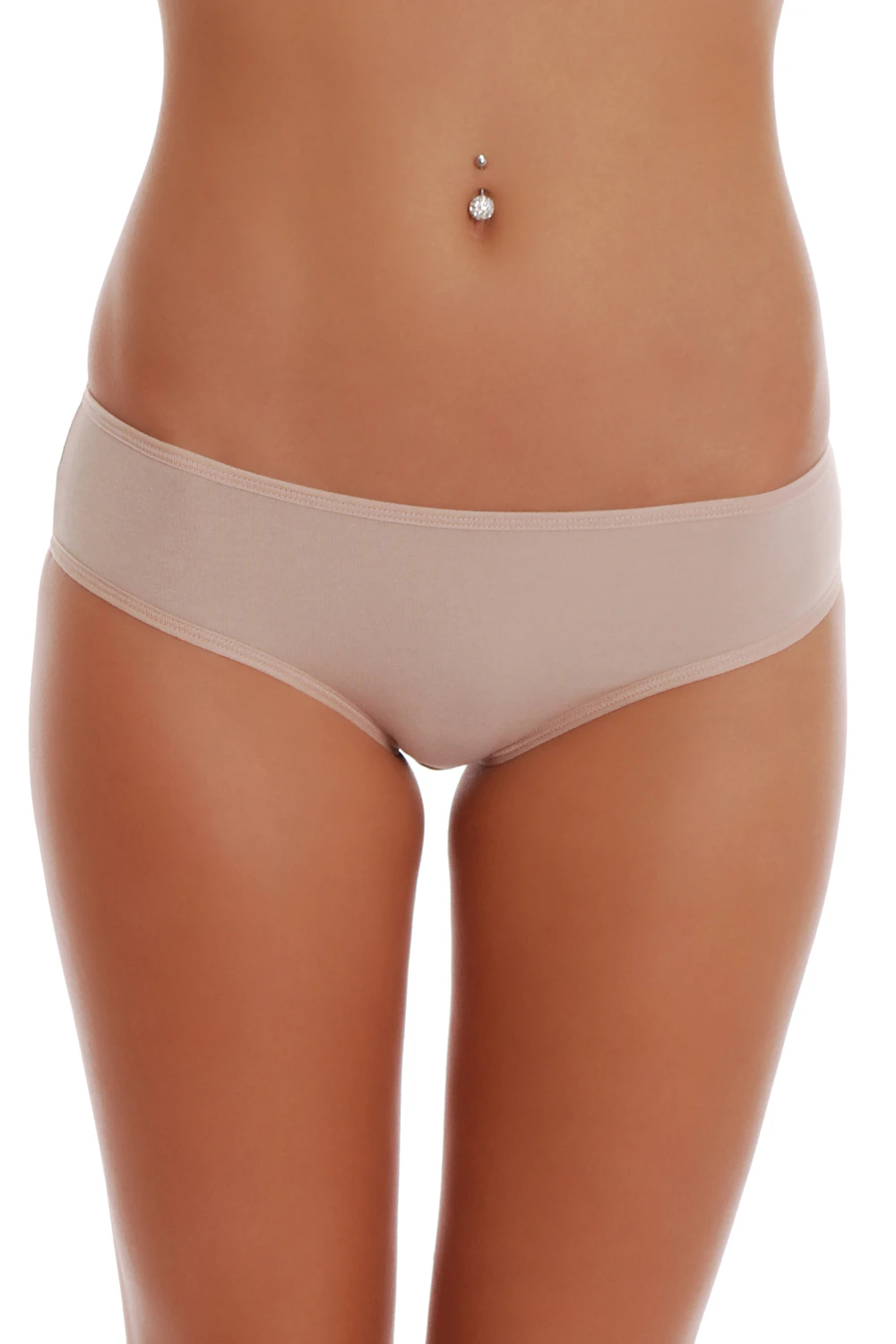 Plain cotton-blend briefs from Tiara Galiano with a low rise that sits flat under everyday clothes.